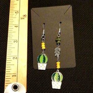 Perfect for Spring! Asymmetrical Cactus Earring Set